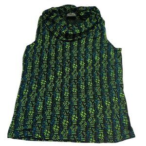 NYPL Collection womens Sleeveless, High Neck Blouse-Black-Size Small-GUC